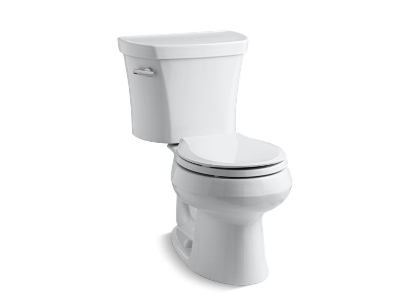 KOHLER 3948-T-0 Wellworth Two-Piece Elongated 1.28 Gpf Toilet With Tank Cover Locks And 14" Rough-In in White