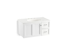 Load image into Gallery viewer, KOHLER K-99520-R-1WA Damask 36&amp;quot; wall-hung bathroom vanity cabinet with 1 door and 2 drawers on right
