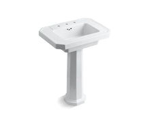 Load image into Gallery viewer, KOHLER 2322-8-0 Kathryn Pedestal Bathroom Sink With 8&amp;quot; Widespread Faucet Holes in White
