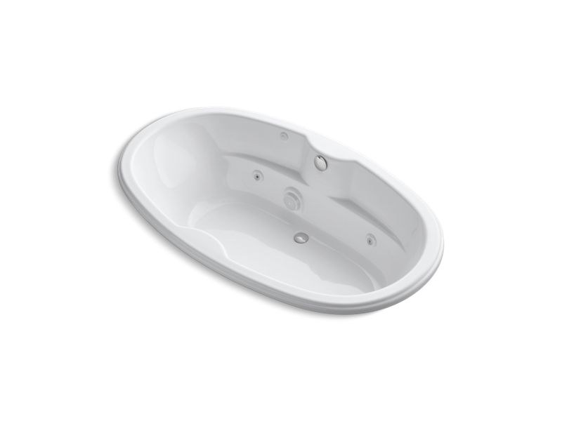 KOHLER K-1148-H-0 7242 72" x 42" oval drop-in whirlpool with heater