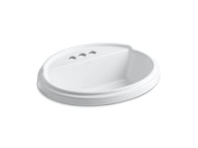 Load image into Gallery viewer, KOHLER K-2992-4-0 Tresham Oval Drop-in bathroom sink with 4&amp;quot; centerset faucet holes
