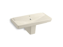 Load image into Gallery viewer, KOHLER 5148-1-47 Rêve 39&amp;quot; Semi-Pedestal Bathroom Sink With Single Faucet Hole in Almond
