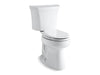 KOHLER 3989-RA-0 Highline Comfort Height Two-Piece Elongated Dual-Flush Chair Height Toilet With Right-Hand Trip Lever in White