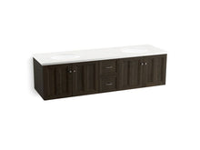 Load image into Gallery viewer, KOHLER K-99525-SD-1WC Damask 72&amp;quot; wall-hung bathroom vanity cabinet with 4 doors and 2 drawers, split top drawer

