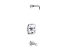 Load image into Gallery viewer, KOHLER T16233-3L-CP Margaux Rite-Temp(R) Bath And Shower Trim Set With Push-Button Diverter And Cross Handle, Less Showerhead in Polished Chrome
