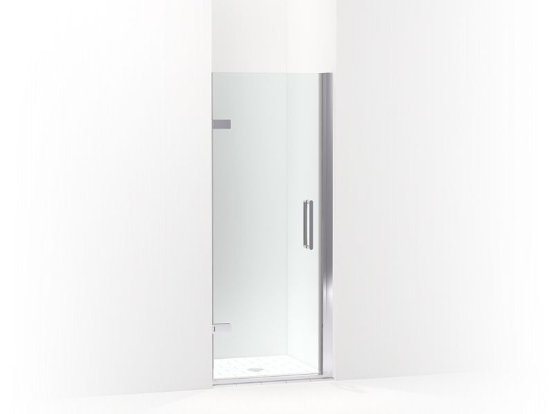 KOHLER 27576-10L-SHP Composed 27-5/8"–28-3/8" W X 71-1/2" H Frameless Pivot Shower Door With 3/8" Crystal Clear Glass And Back-To-Back Vertical Door Pulls in Bright Polished Silver