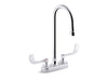 KOHLER K-400T70-5AKA Triton Bowe 1.0 gpm centerset bathroom sink faucet with aerated flow, gooseneck spout and wristblade handles, drain not included