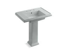 Load image into Gallery viewer, KOHLER 2845-8-95 Tresham 30&amp;quot; Pedestal Bathroom Sink With 8&amp;quot; Widespread Faucet Holes in Ice Grey
