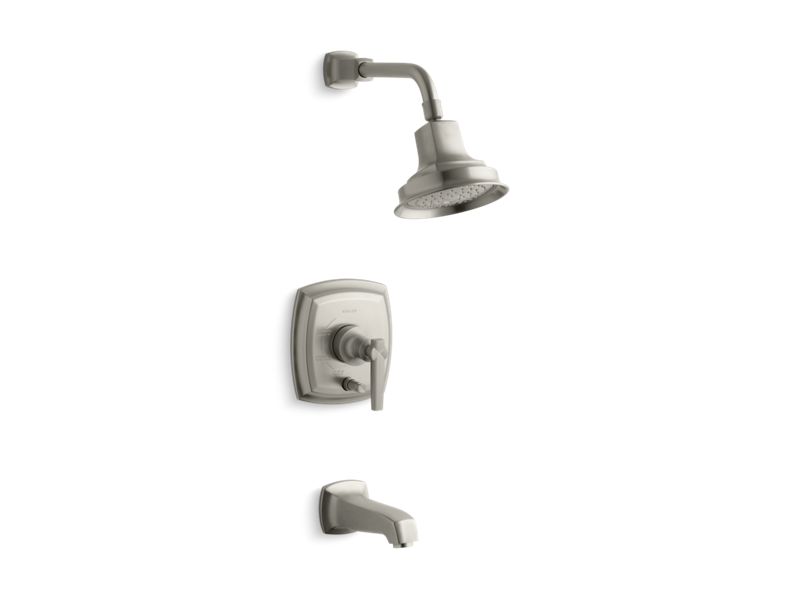 KOHLER K-T16233-4 Margaux Rite-Temp pressure-balancing bath and shower faucet trim with push-button diverter and lever handle, valve not included