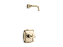 Load image into Gallery viewer, KOHLER TLS16234-3-AF Margaux Rite-Temp(R) Shower Valve Trim With Cross Handle, Less Showerhead in Vibrant French Gold
