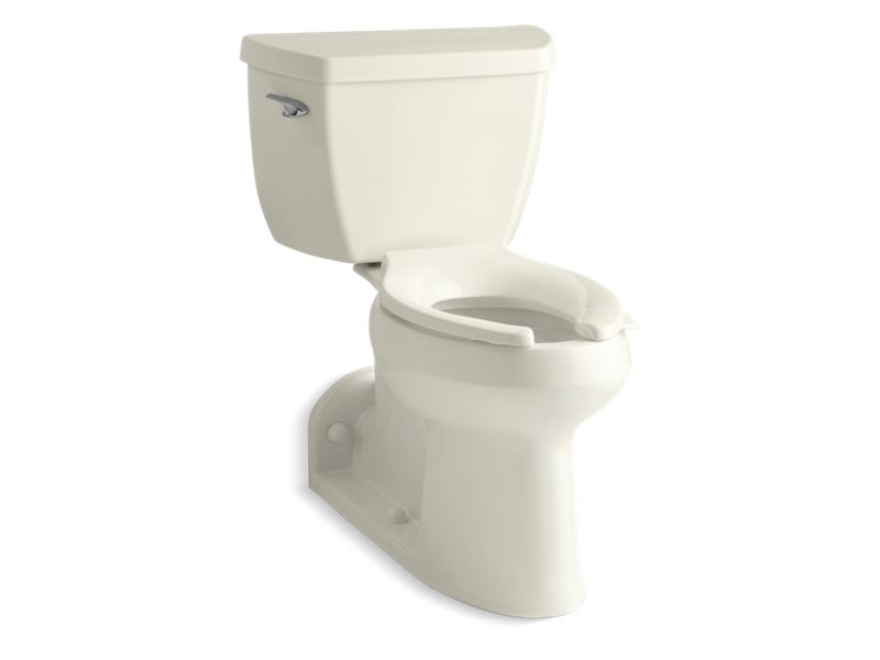 KOHLER 3578-T-96 Barrington Comfort Height Two-Piece Elongated Chair Height Toilet With Tank Cover Locks in Biscuit