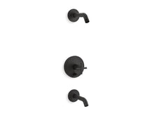 Load image into Gallery viewer, KOHLER T14420-3L Purist Rite-Temp bath and shower trim set with push-button diverter and cross handle, less showerhead
