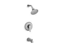 Load image into Gallery viewer, KOHLER TS98006-4-G July Rite-Temp Bath And Shower Valve Trim With Lever Handle, Slip-Fit Spout And 2.0 Gpm Showerhead in Brushed Chrome
