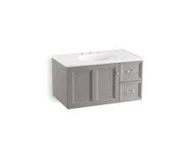 Load image into Gallery viewer, KOHLER K-99520-R-1WT Damask 36&amp;quot; wall-hung bathroom vanity cabinet with 1 door and 2 drawers on right
