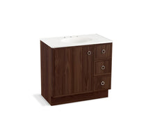 Load image into Gallery viewer, KOHLER K-99507-TKR-1WE Jacquard 36&amp;quot; bathroom vanity cabinet with toe kick, 1 door and 3 drawers on right
