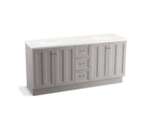 Load image into Gallery viewer, KOHLER K-99525-TK-1WT Damask 72&amp;quot; bathroom vanity cabinet with toe kick, 4 doors and 3 drawers
