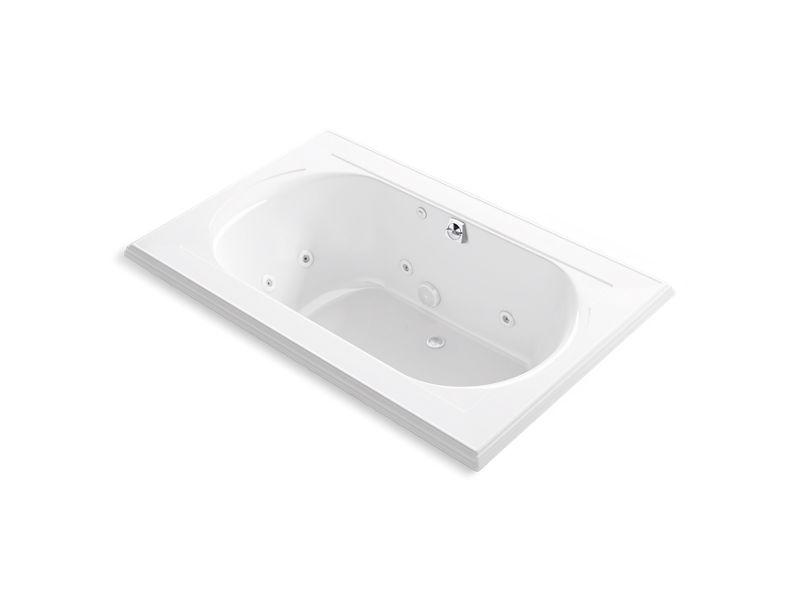 KOHLER K-1170-JH Memoirs 66" x 42" whirlpool bath, drop-in with center rear drain