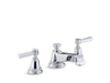 KOHLER 13132-4B-CP Pinstripe Widespread Bathroom Sink Faucet With Lever Handles in Polished Chrome