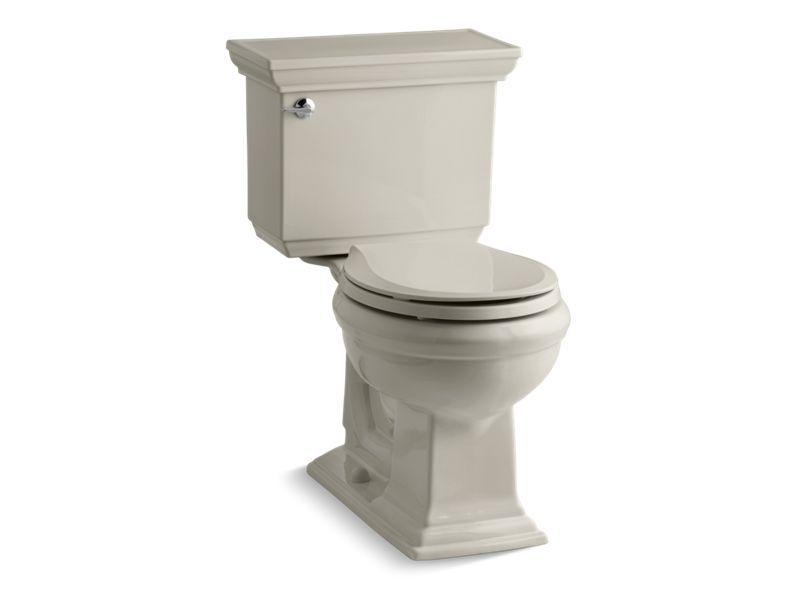 KOHLER 3933-G9 Memoirs Stately Comfort Height Two-Piece Round-Front 1.28 Gpf Chair Height Toilet in Sandbar