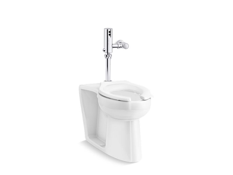 KOHLER K-PR25042-T4HSL Modflex Adjust-a-Bowl Antimicrobial toilet with Mach Tripoint touchless 1.28 gpf HES-powered flushometer