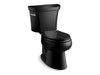 KOHLER 3998-T-7 Wellworth Two-Piece Elongated 1.28 Gpf Toilet With Tank Cover Locks in Black