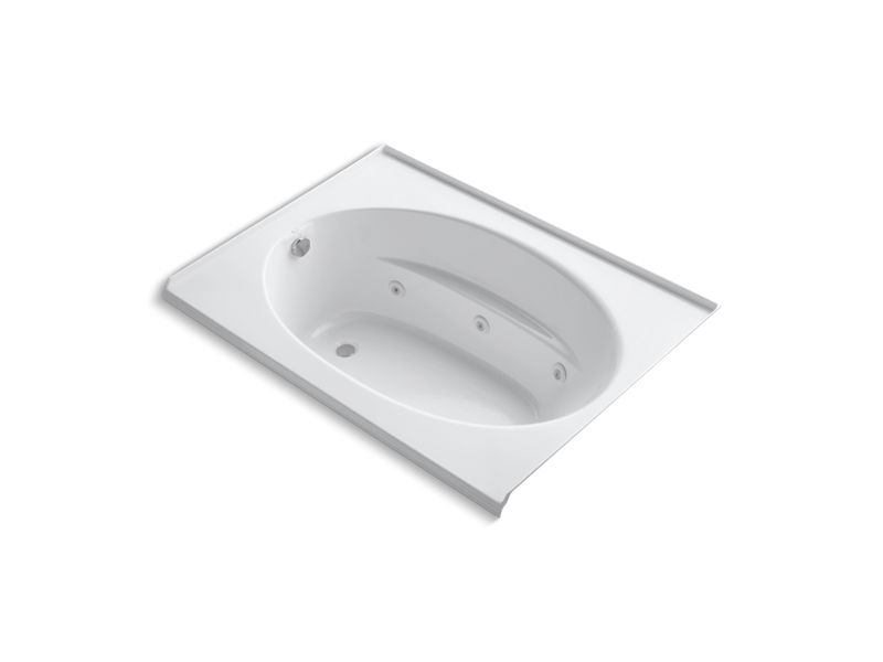 KOHLER K-1112-LH-0 Windward 60" x 42" alcove whirlpool with integral flange, left-hand drain and heater