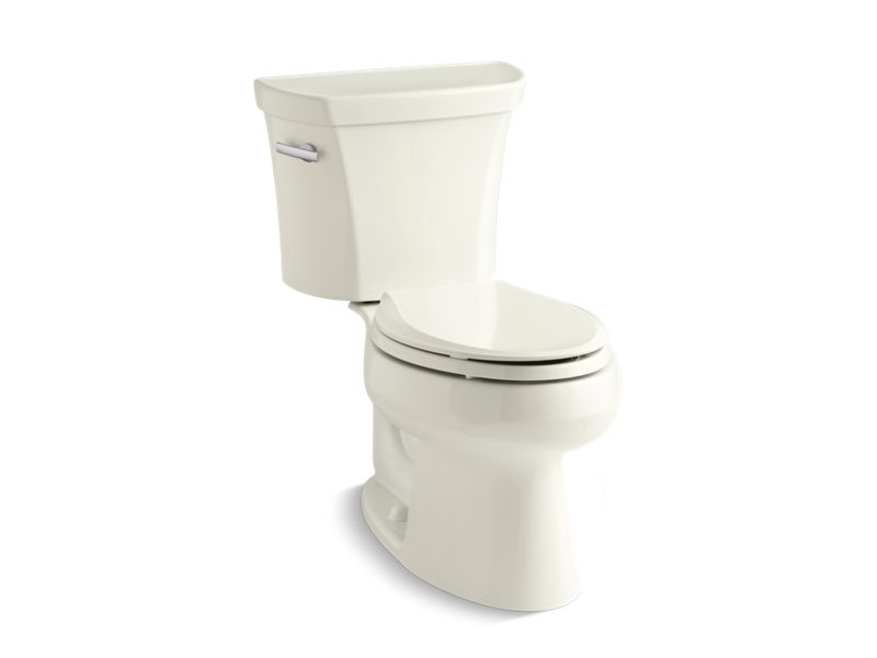 KOHLER 3998-UT-96 Wellworth Two-Piece Elongated 1.28 Gpf Toilet With Tank Cover Locks And Insulated Tank in Biscuit