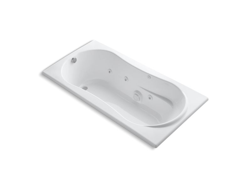KOHLER K-1157-RH-0 7236 72" x 36" alcove whirlpool with integral flange, right-hand drain and heater