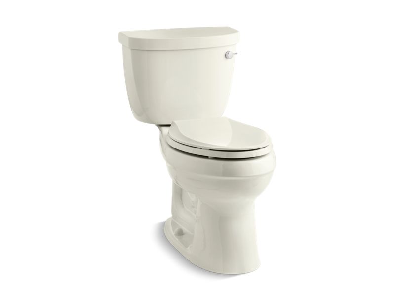 KOHLER 3609-TR-96 Cimarron Comfort Height Two-Piece Elongated 1.28 Gpf Toilet With Tank Cover Locks in Biscuit