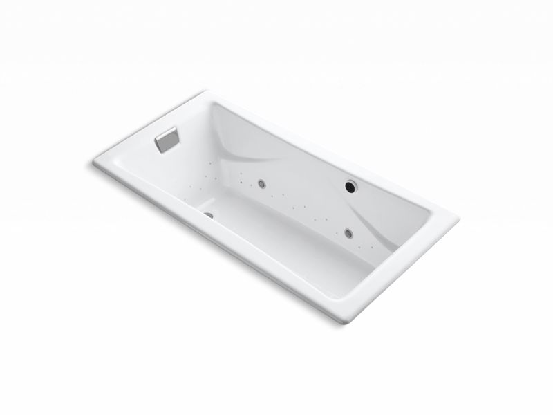 KOHLER K-865-GC0-0 Tea-for-Two 72" x 36" drop-in BubbleMassage air bath with White airjet finish