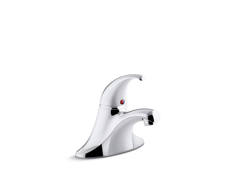 KOHLER K-15182-4RA Coralais Single-handle centerset bathroom sink faucet with metal pop-up drain and lift rod