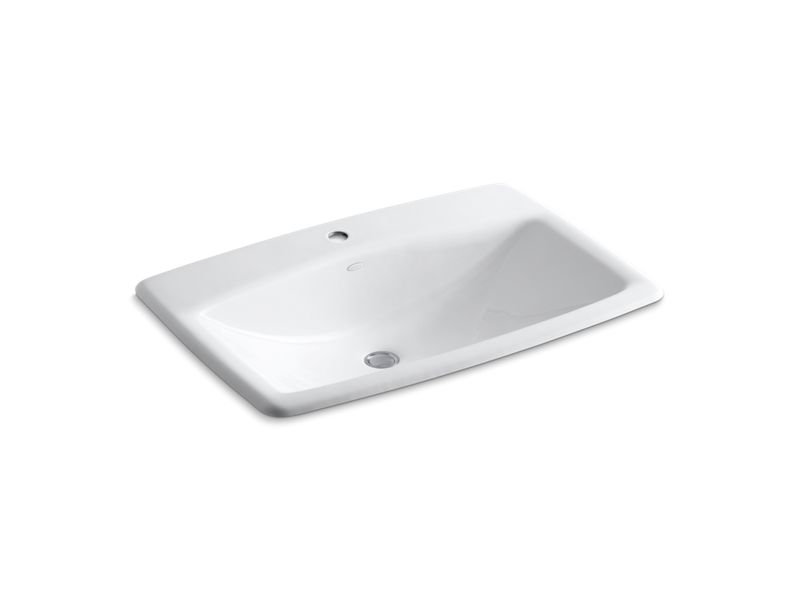 KOHLER K-2885-1-0 Drop-in bathroom sink with single faucet hole