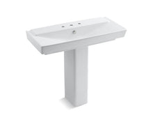 Load image into Gallery viewer, KOHLER 5149-8-0 Rêve 39&amp;quot; Pedestal Bathroom Sink With 8&amp;quot; Widespread Faucet Holes in White
