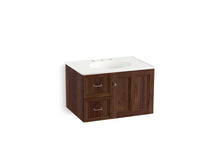 Load image into Gallery viewer, KOHLER K-99517-L-1WE Damask 30&amp;quot; wall-hung bathroom vanity cabinet with 1 door and 2 drawers on left
