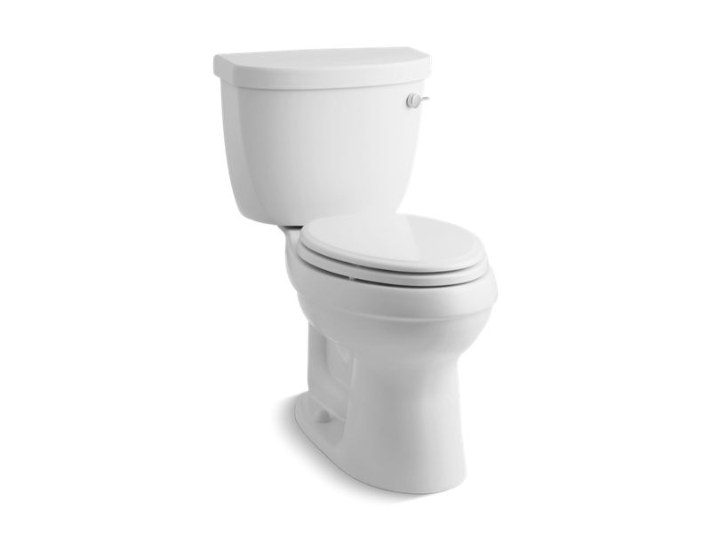 KOHLER 3609-RA-0 Cimarron Comfort Height Two-Piece Elongated 1.28 Gpf Chair Height Toilet With Right-Hand Trip Lever in White