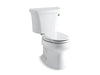 KOHLER 3998-TR-0 Wellworth Two-Piece Elongated 1.28 Gpf Toilet With Right-Hand Trip Lever And Tank Cover Locks in White