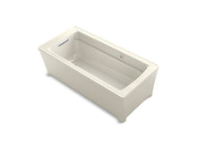 Load image into Gallery viewer, KOHLER 2594-W1-96 Archer 68&amp;quot; X 32&amp;quot; Freestanding Bath With Bask(R) Heated Surface in Biscuit
