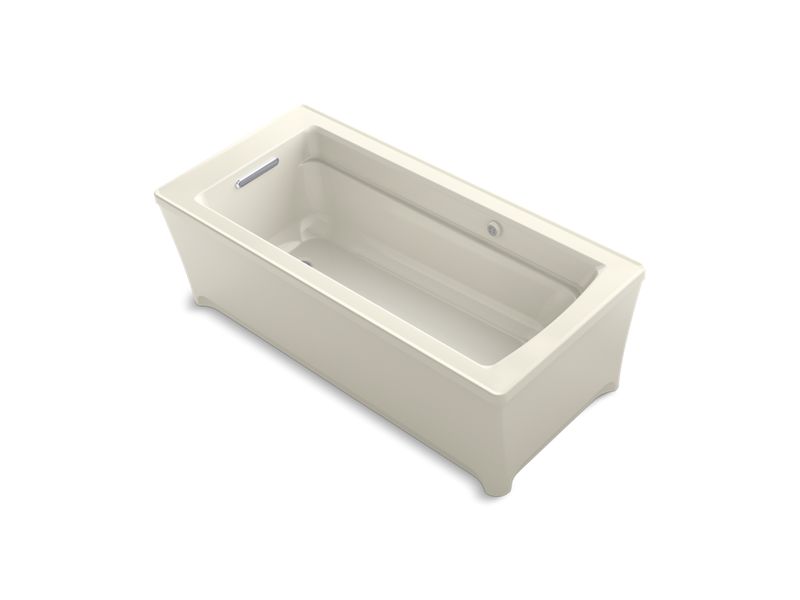 KOHLER 2594-W1-96 Archer 68" X 32" Freestanding Bath With Bask(R) Heated Surface in Biscuit
