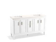Load image into Gallery viewer, KOHLER K-33547-ASB Southerk 60&amp;quot; bathroom vanity cabinet with sinks and quartz top
