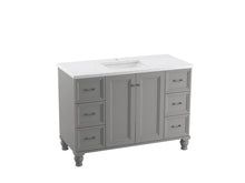 Load image into Gallery viewer, KOHLER K-CM99522-BD1 Damask 48&amp;quot; bathroom vanity cabinet with sink and quartz top
