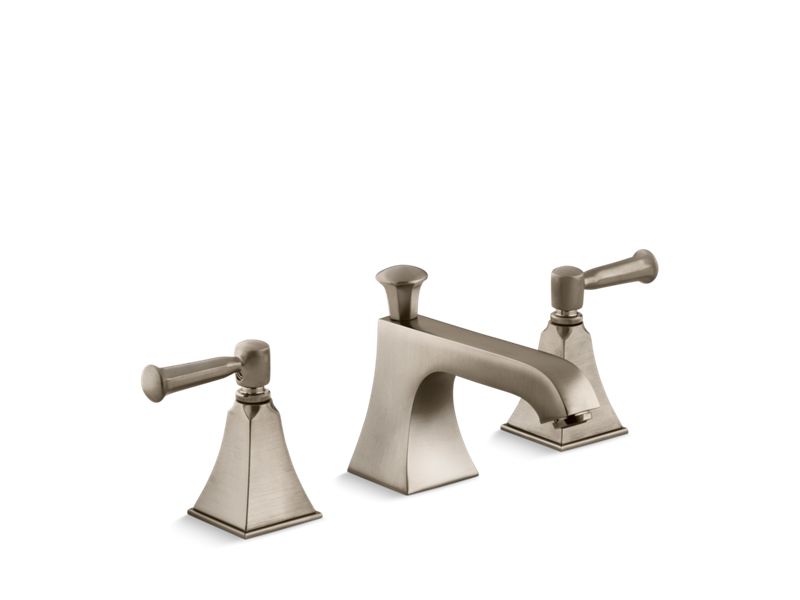 KOHLER 454-4S-BV Memoirs Stately Widespread Bathroom Sink Faucet With Lever Handles in Vibrant Brushed Bronze
