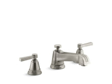 Load image into Gallery viewer, KOHLER T13140-4B-BN Pinstripe Deck-Mount Bath Faucet Trim For High-Flow Valve With Lever Handles, Valve Not Included in Vibrant Brushed Nickel
