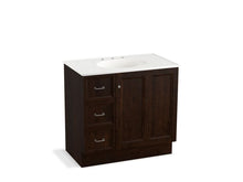 Load image into Gallery viewer, KOHLER K-99520-TKL-1WB Damask 36&amp;quot; bathroom vanity cabinet with toe kick, 1 door and 3 drawers on left

