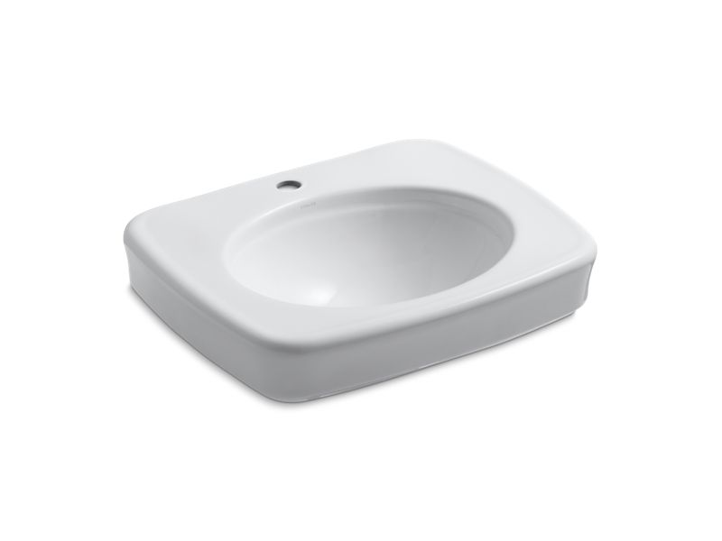 KOHLER K-2340-1 Bancroft pedestal bathroom sink basin with single faucet hole