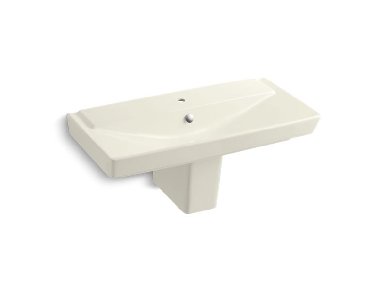 KOHLER 5148-1-96 Rêve 39" Semi-Pedestal Bathroom Sink With Single Faucet Hole in Biscuit