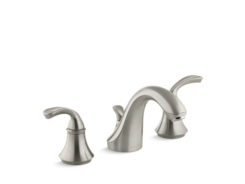 KOHLER 10273-4-BN Forté Widespread Bathroom Sink Faucet With Sculpted Lever Handles in Vibrant Brushed Nickel