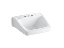 Load image into Gallery viewer, KOHLER 1729-0 Chesapeake 20&amp;quot; X 18-1/4&amp;quot; Wall-Mount/Concealed Arm Carrier Arm Bathroom Sink With 4&amp;quot; Centerset Faucet Holes in White
