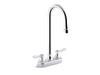 KOHLER K-400T70-4AKA Triton Bowe 1.0 gpm centerset bathroom sink faucet with aerated flow, gooseneck spout and lever handles, drain not included