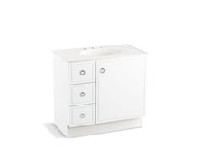 Load image into Gallery viewer, KOHLER K-99507-TKL-1WA Jacquard 36&amp;quot; bathroom vanity cabinet with toe kick, 1 door and 3 drawers on left
