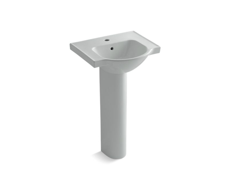 KOHLER 5265-1 Veer 21" pedestal bathroom sink with single faucet hole